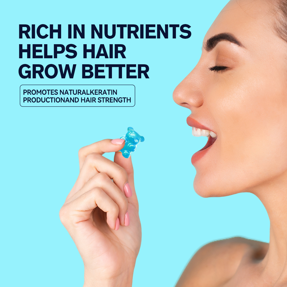 Hair Vitamin Gummy 2 Month Supply Extra Strength Biotin 6000mcg Growth for Men & Women Vegan B12 MSM Inositol Omega 3 Elderberry Kosher Halal Cruelty-Free 60 Gummies