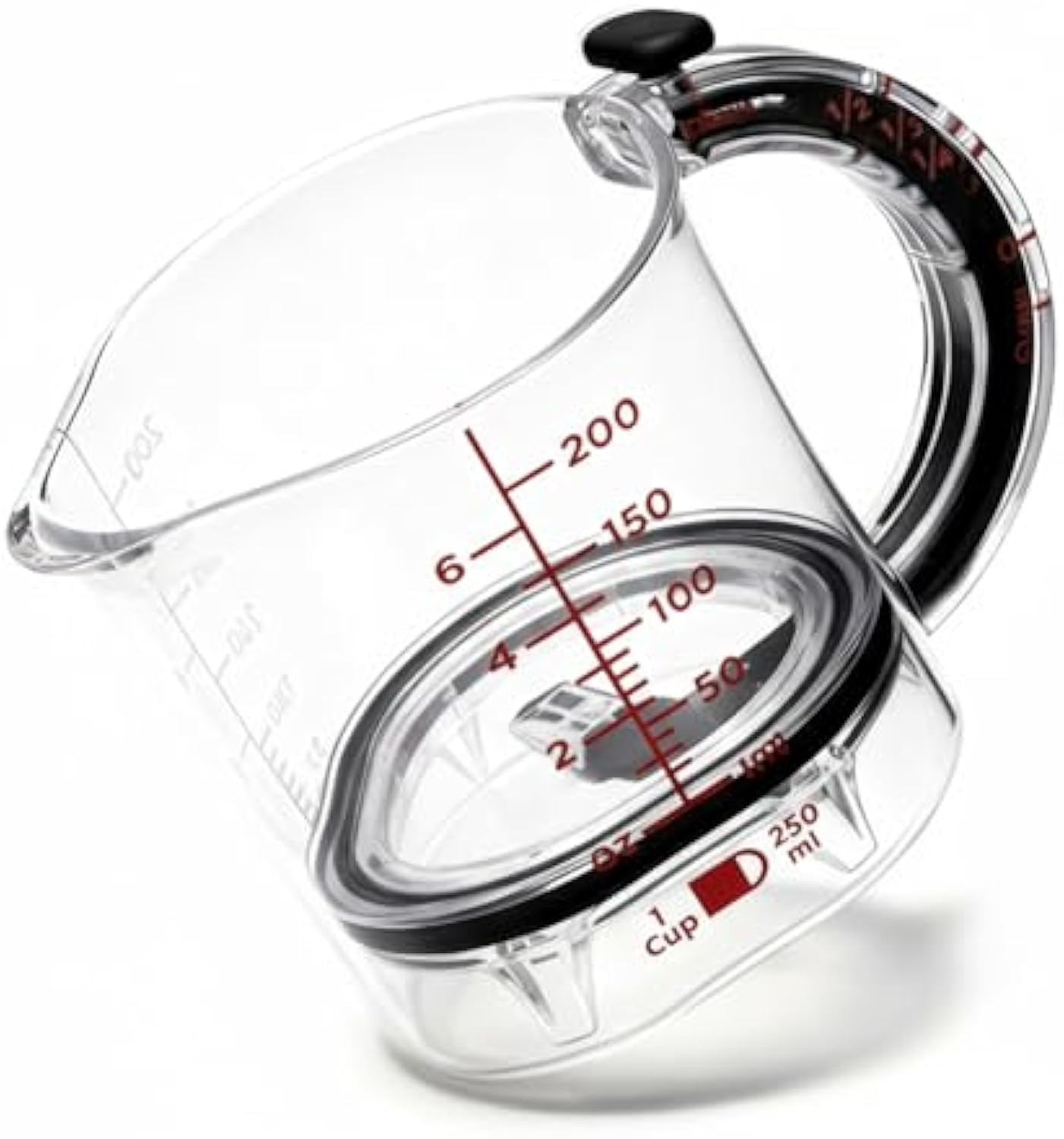 4-in-1 Measuring Cup with Adjustable Base, Adjustable Measuring Cup, Cup with 1/4 1/3 1/2 1 Measurements for Cooking and Baking & Ingredients (1PC)