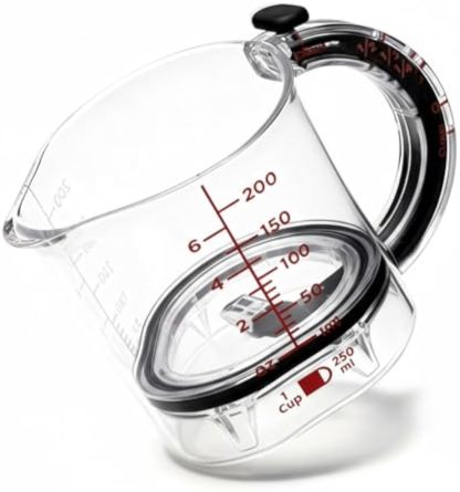 4-in-1 Measuring Cup with Adjustable Base, Adjustable Measuring Cup, Cup with 1/4 1/3 1/2 1 Measurements for Cooking and Baking & Ingredients (1PC)