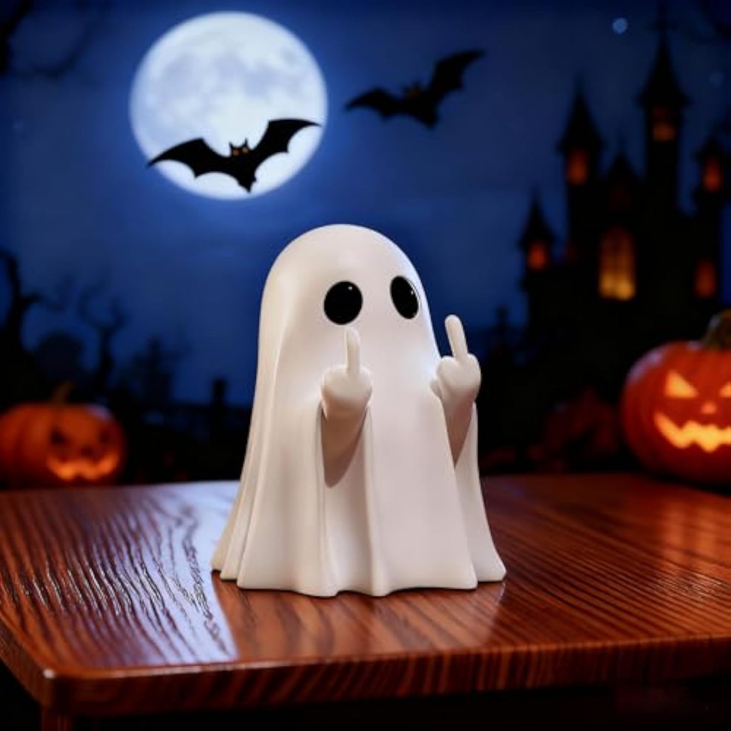 Halloween Ghost Figurine, Halloween Decor Indoor, Ghost Decor - Cute and Spooky Ghost Ornament for Mantel, Shelf, Windowsill, Entryway & Table to Create Perfect Atmosphere