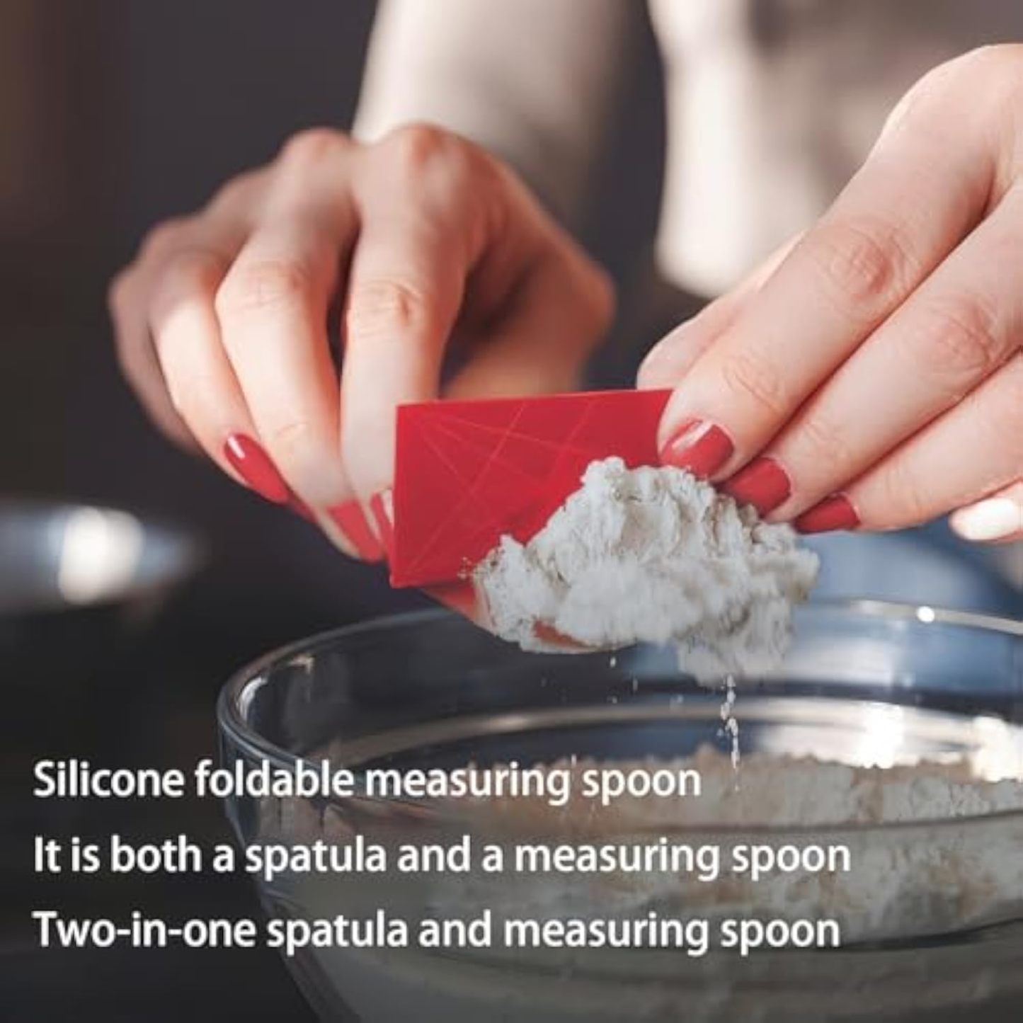 Adjustable Silicone Measuring Spoons Set with Magnetic Flat Cup – Ideal for Accurate Measurement of Flour, Salt, Powder, Chocolate, Butter, and Honey – Perfect for Cooking and Baking Needs(Blue)