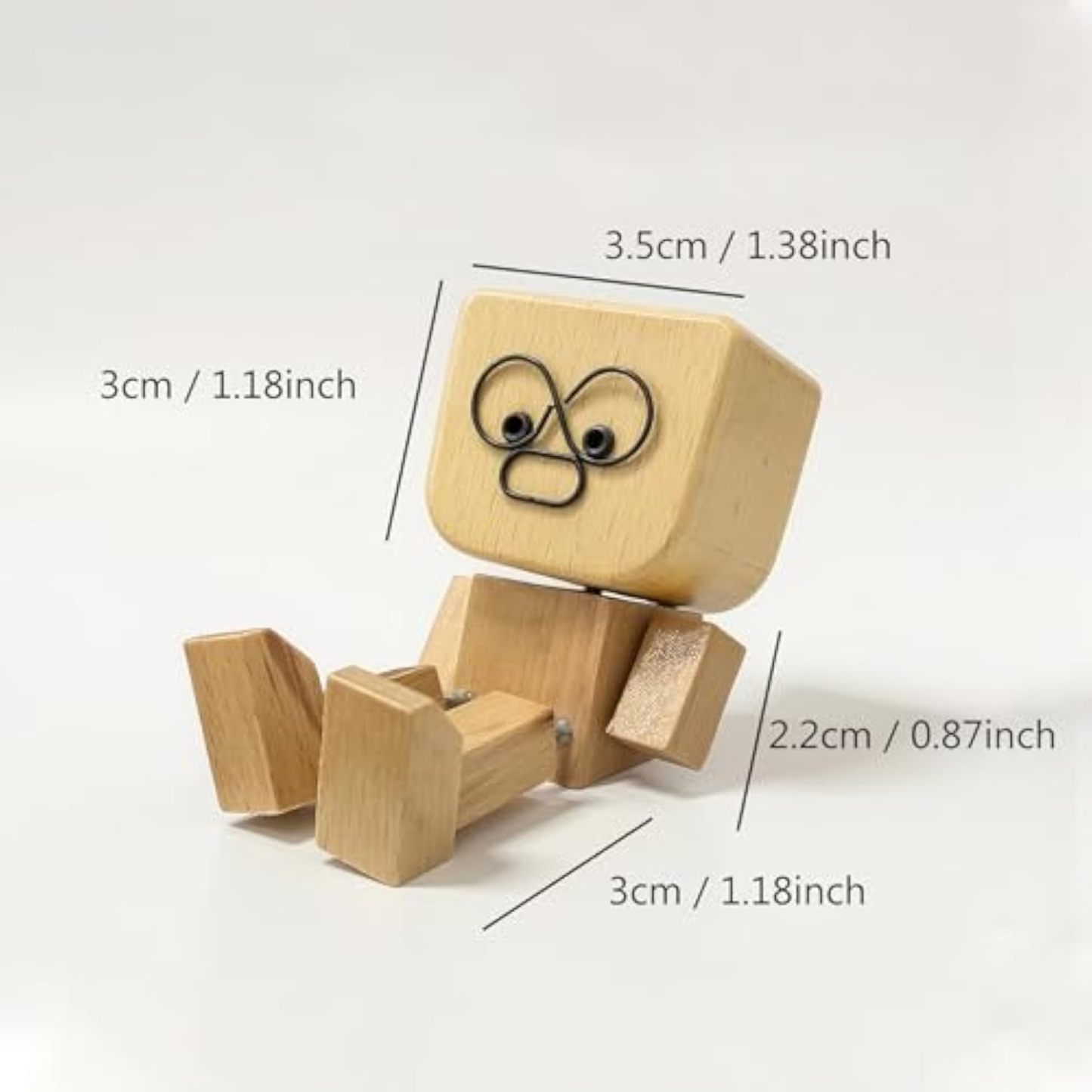 Shaking Wooden Man Figurine，Charming Little Wooden Figure That Sways Shake Your Feet with 12 PCS Expressions,Handmade Shaking Feet for Dashboard Wood Desktop