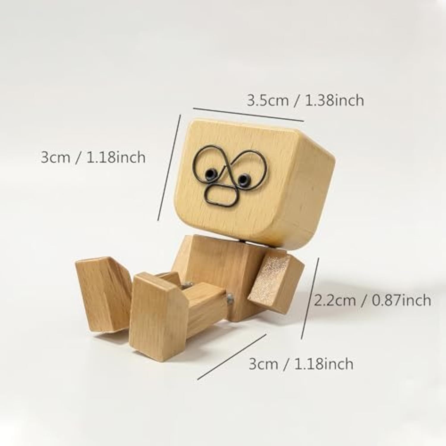 Shaking Wooden Man Figurine，Charming Little Wooden Figure That Sways Shake Your Feet with 12 PCS Expressions,Handmade Shaking Feet for Dashboard Wood Desktop