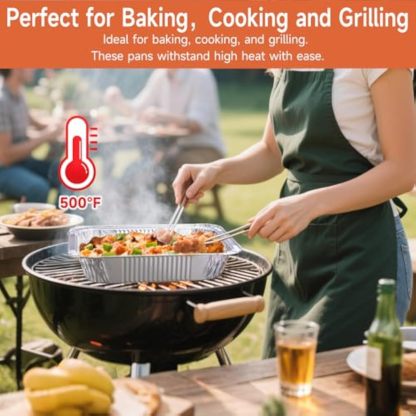 Half Size Aluminum Pans 9x13-30 Pack Aluminum Foil Pans, Heavy Duty Disposable Pans for Cooking, Storing, Prepping, and Freezing Food