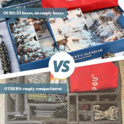 Survival Kit Advent Calendar for Men - Survival Tools Advent Calendar for Adult Teen 24 Days Christmas Countdown - 2025 Xmas Holiday Surprise Gifts for Outdoor Enthusiasts