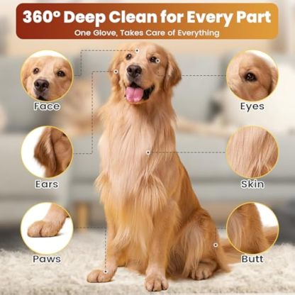 Hypoallergenic Pet Cleaning Glove Wipes (Unscented)