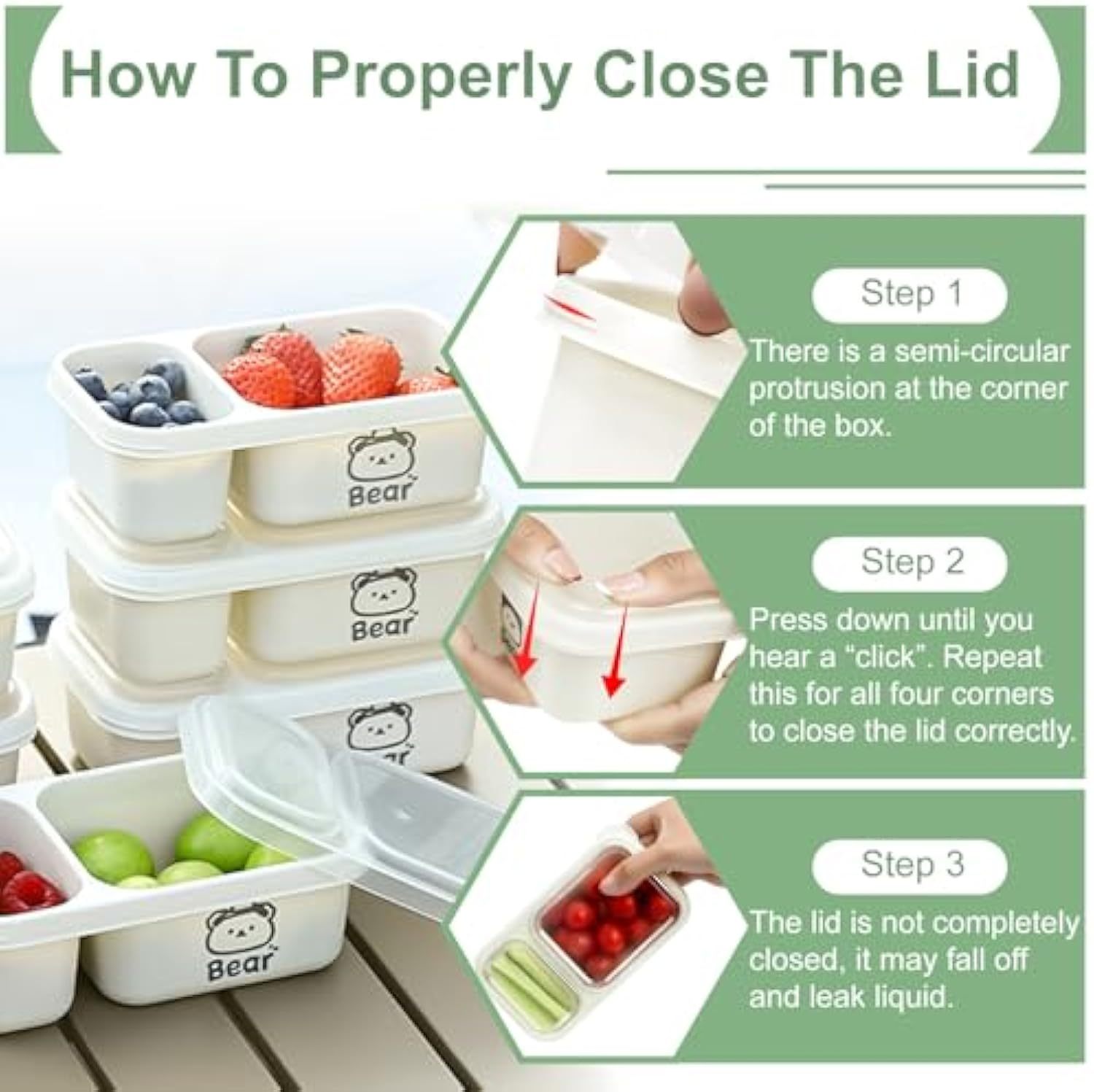 6 Pack Reusable Snack Containers with Lids, 2-Compartment Snackle box, Reusable Snack Packs Container for Meal Prep, Food Storage On-the-Go Snacking for Picnic, Work, Travel