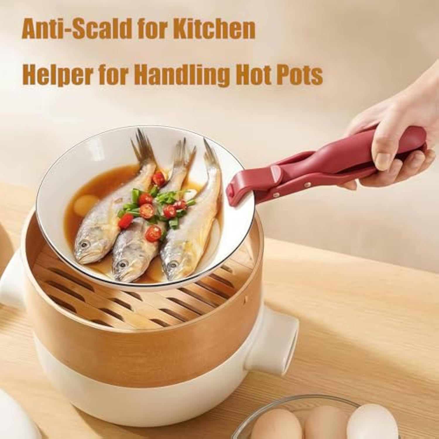 Hot Plate Gripper, Multi-Angle Hot Plates Grippers, Anti Scald Plate Gripper, Multi-Purpose Anti-Scald Bowl Holder Clip For Pots Bowls Plates Cooking Kitchen Oven Microwave (Green+red)