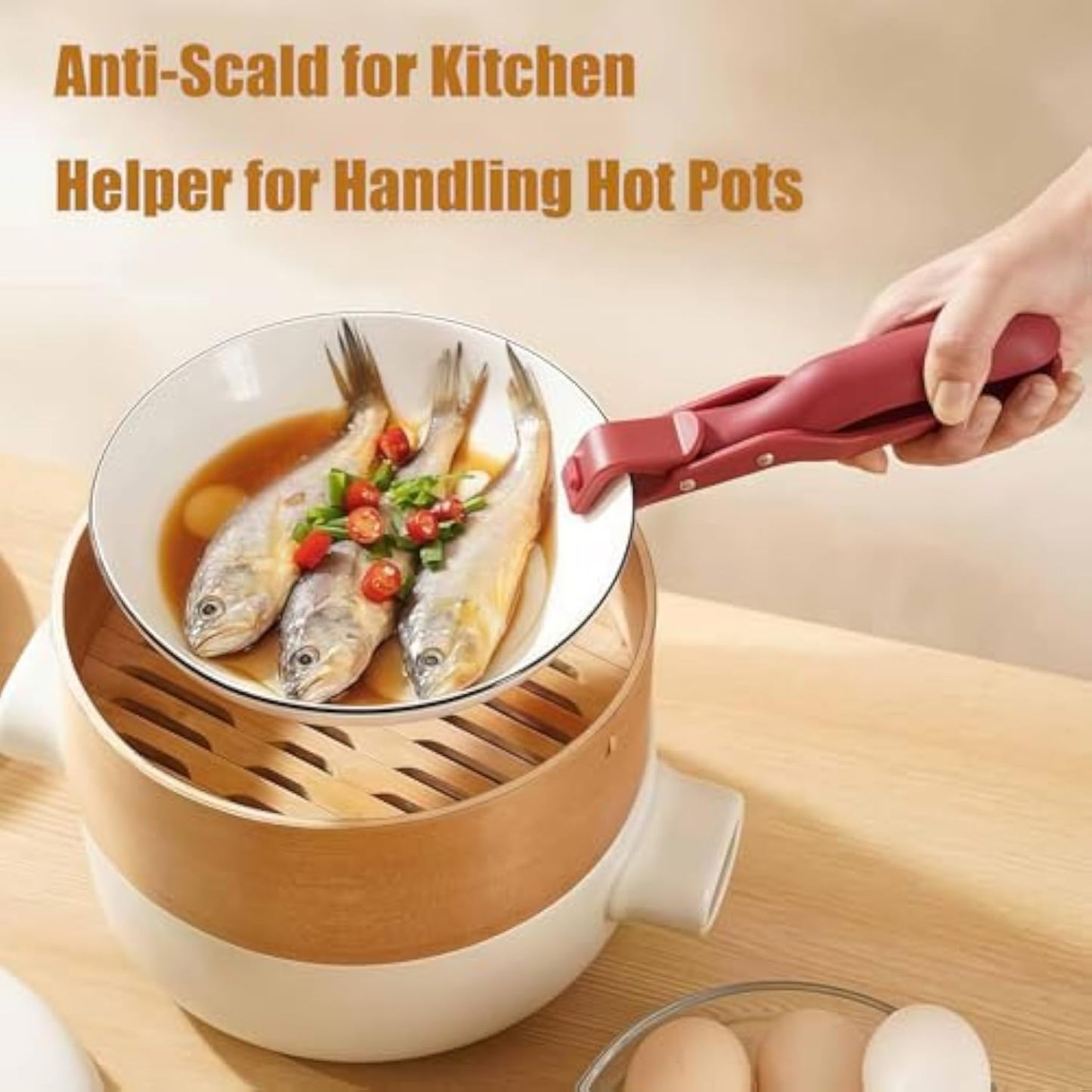 Hot Plate Gripper, Multi-Angle Hot Plates Grippers, Anti Scald Plate Gripper, Multi-Purpose Anti-Scald Bowl Holder Clip For Pots Bowls Plates Cooking Kitchen Oven Microwave (Green+red)