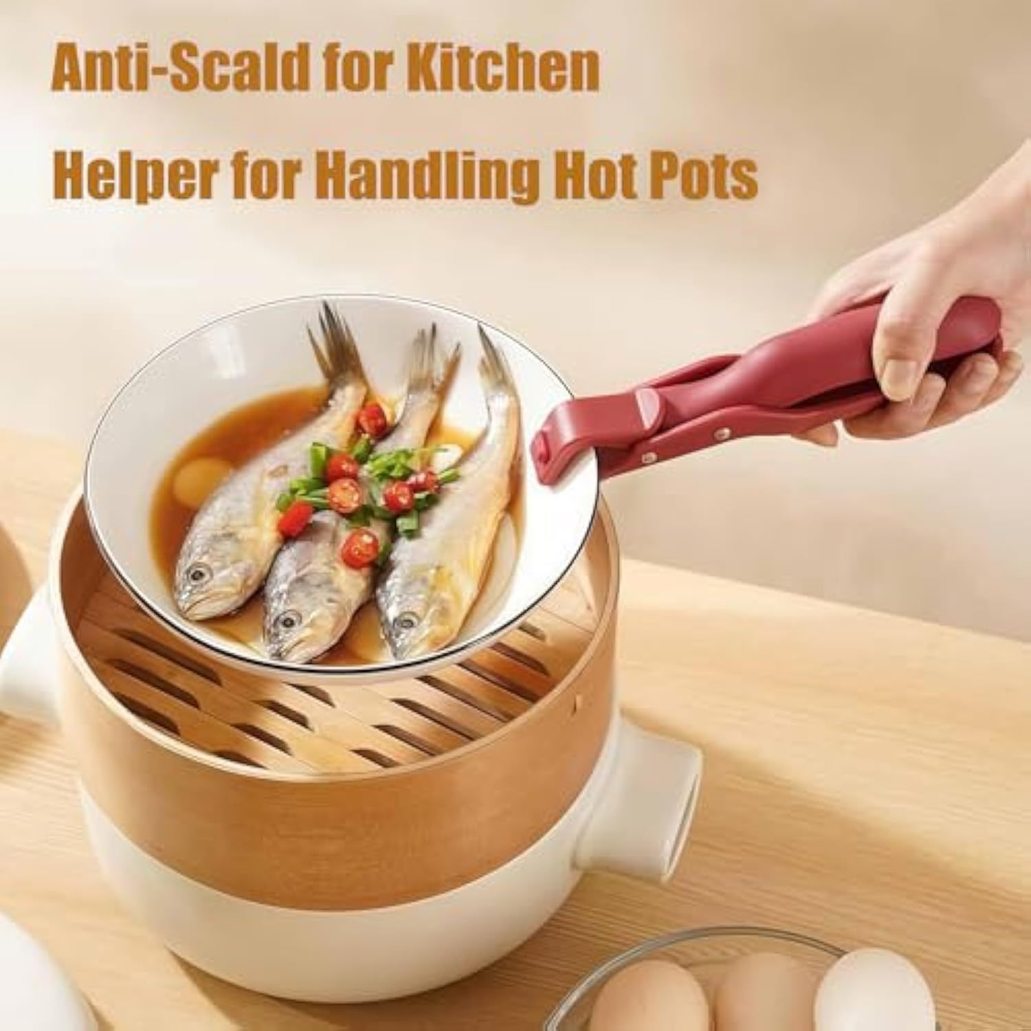 Hot Plate Gripper, Multi-Angle Hot Plates Grippers, Anti Scald Plate Gripper, Multi-Purpose Anti-Scald Bowl Holder Clip For Pots Bowls Plates Cooking Kitchen Oven Microwave (Green+red)