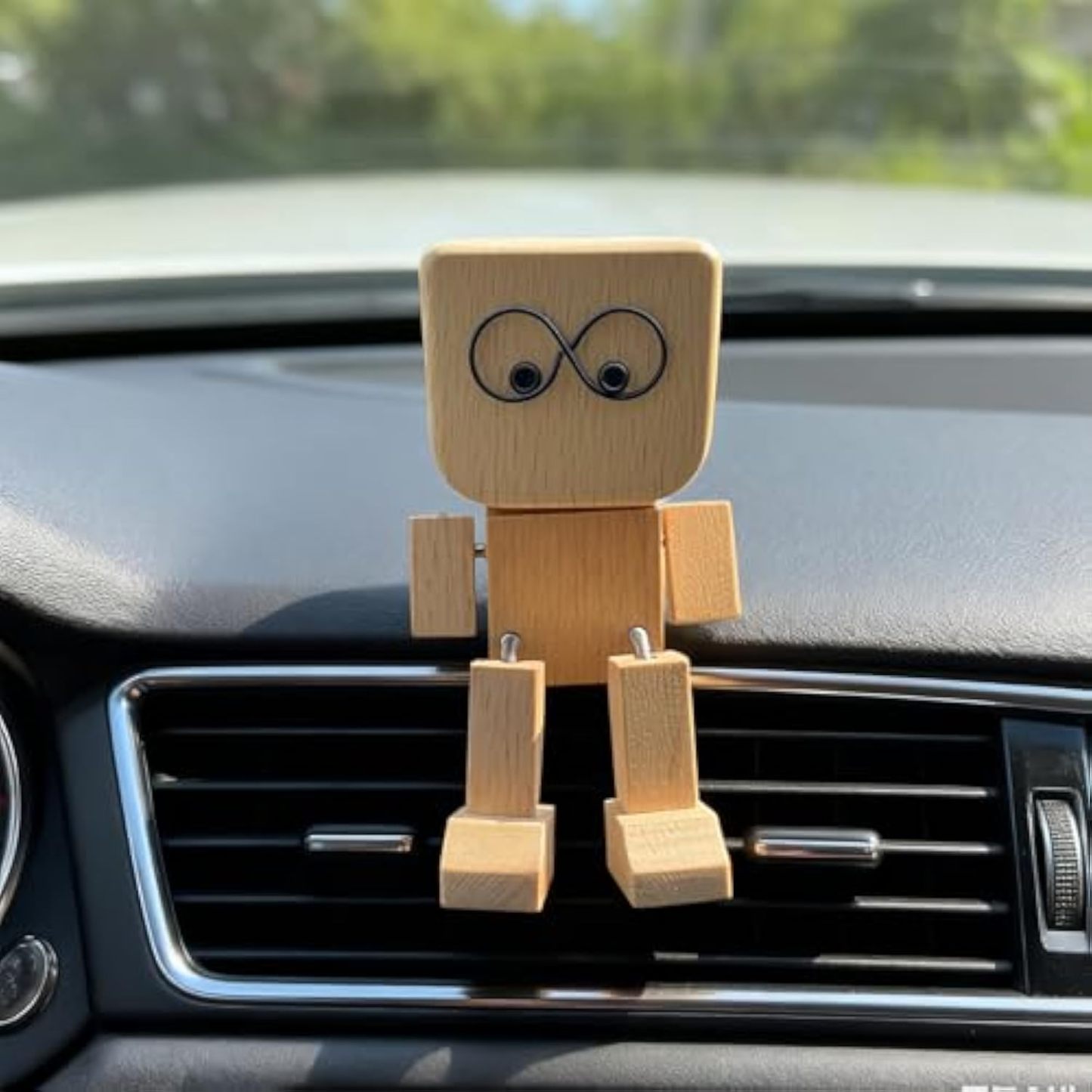Shaking Wooden Man Figurine，Charming Little Wooden Figure That Sways Shake Your Feet with 12 PCS Expressions,Handmade Shaking Feet for Dashboard Wood Desktop