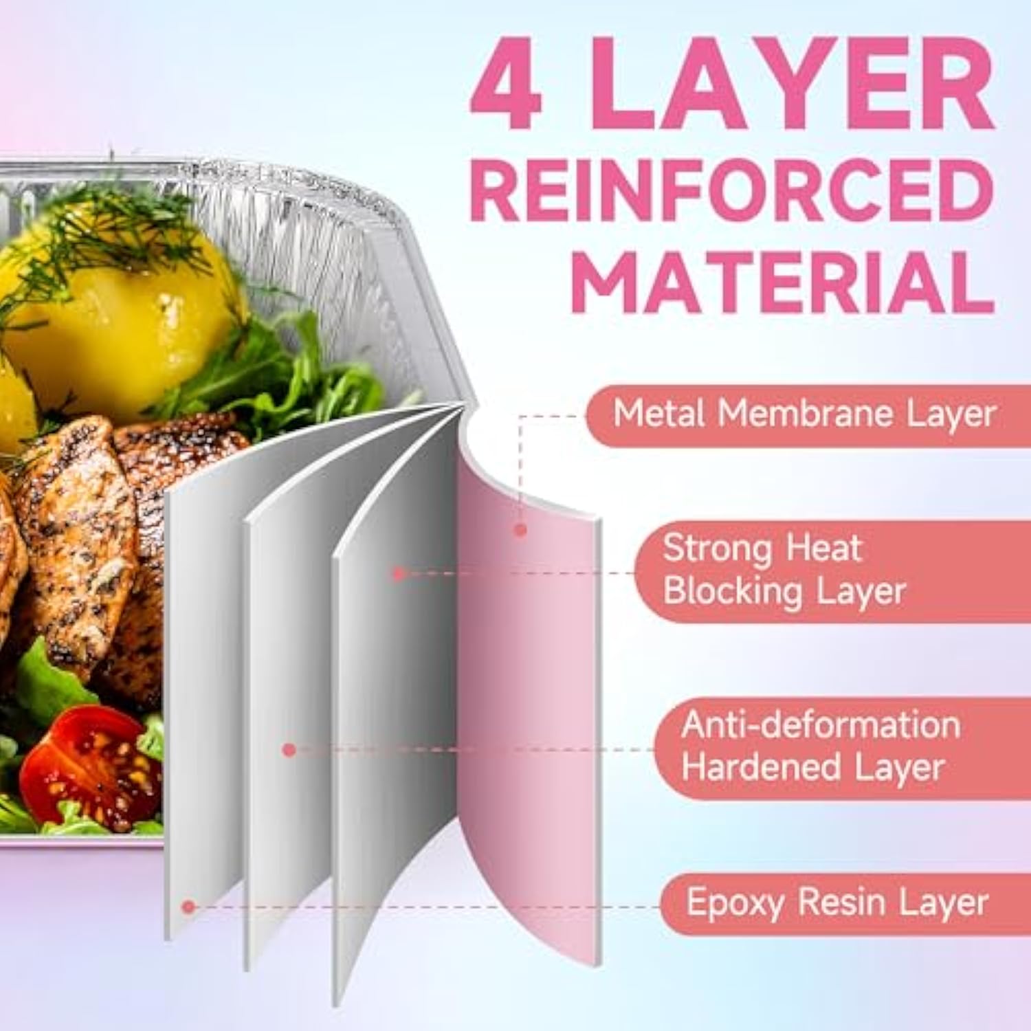 (35 Pack)Pink 8x8 Inch Disposable Aluminum Foil Pans&Square Cake Pans for Parties, Clear Plastic Lids,Eco-Friendly Baking Trays with Stickers&Cake Spoons,Picnics,Casseroles,Takeout,Recyclable Cookware