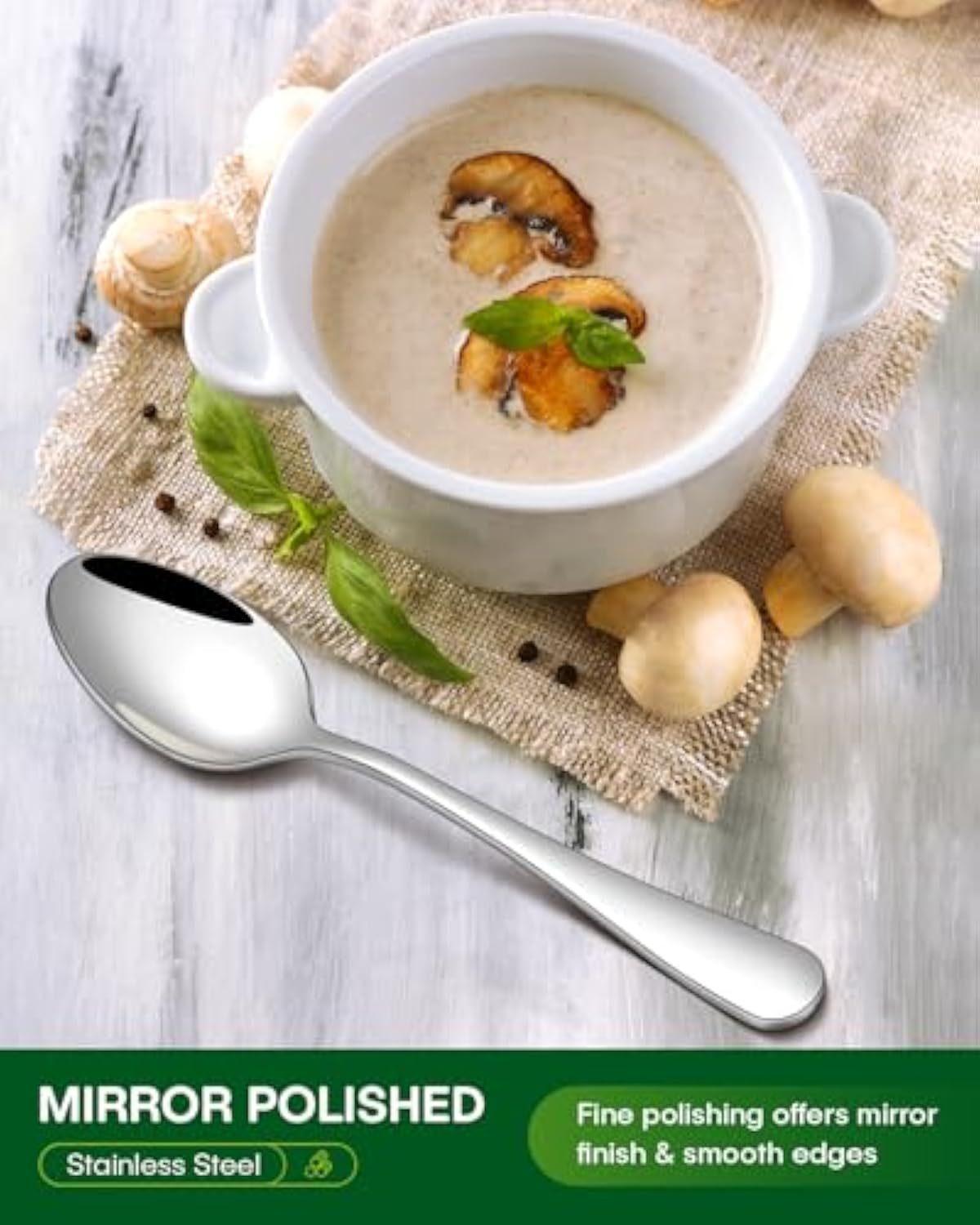 24 Pcs Silverware Set with Steak Knives Food-Grade Stainless Steel Flatware Set for 4 Mirror Cutlery Include Forks Spoons and Knives Set Dishwasher Safe Utensil Sets for Home Restaurant