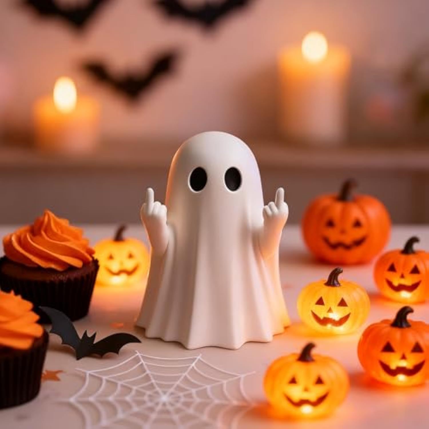 Halloween Ghost Figurine, Halloween Decor Indoor, Ghost Decor - Cute and Spooky Ghost Ornament for Mantel, Shelf, Windowsill, Entryway & Table to Create Perfect Atmosphere