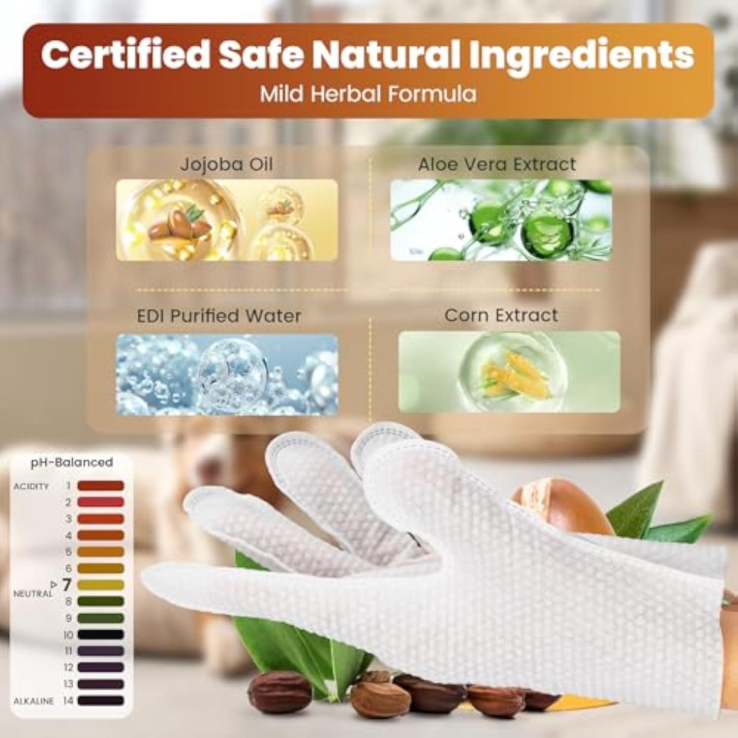 Hypoallergenic Pet Cleaning Glove Wipes (Unscented)