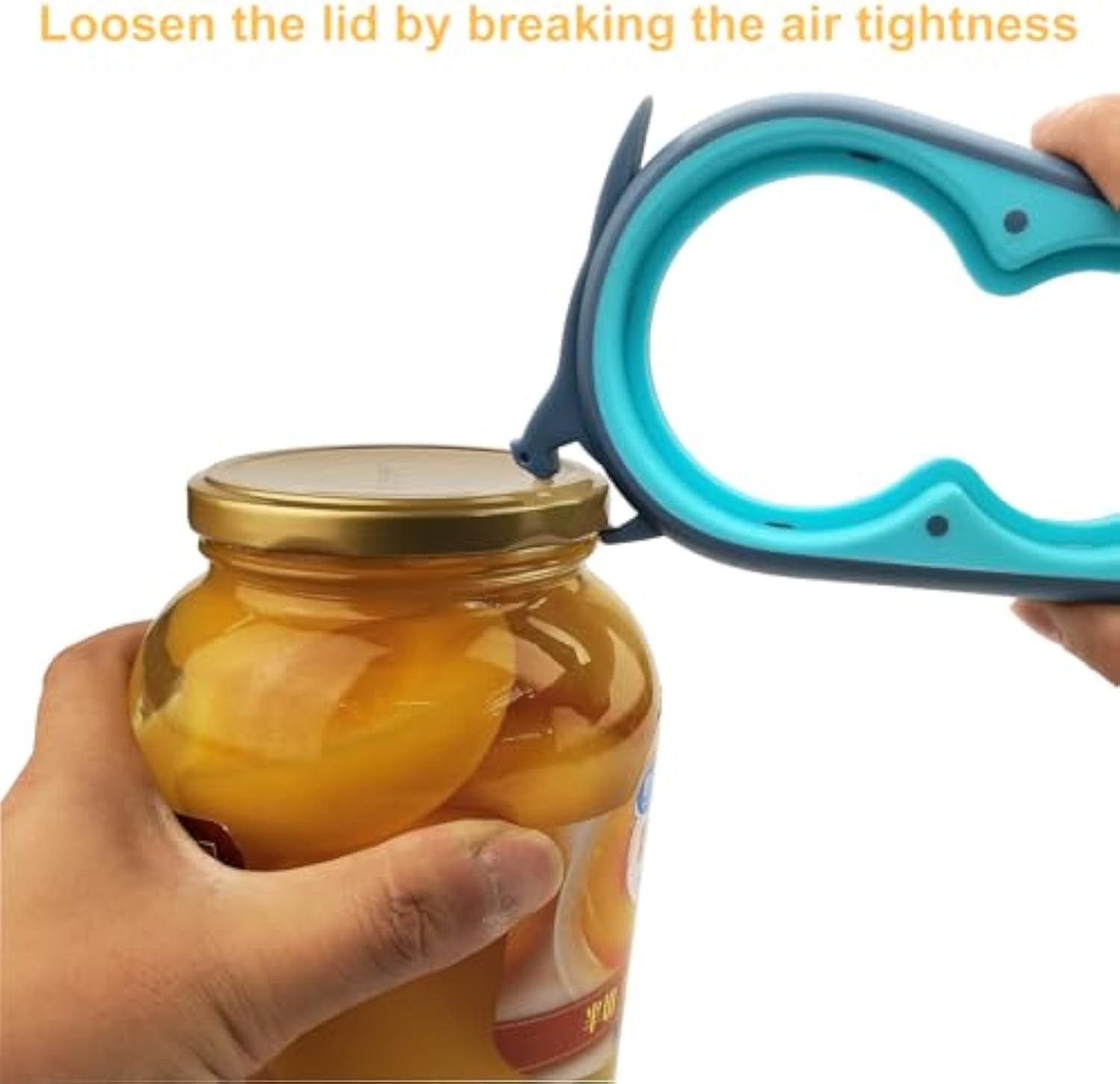 Jar Opener Bottle Opener and Can Opener for Weak hands, Seniors with Arthritis and Anyone with Low Strength, Mutil Jar Opener Get Lids Off Easily (Blue and Grey)