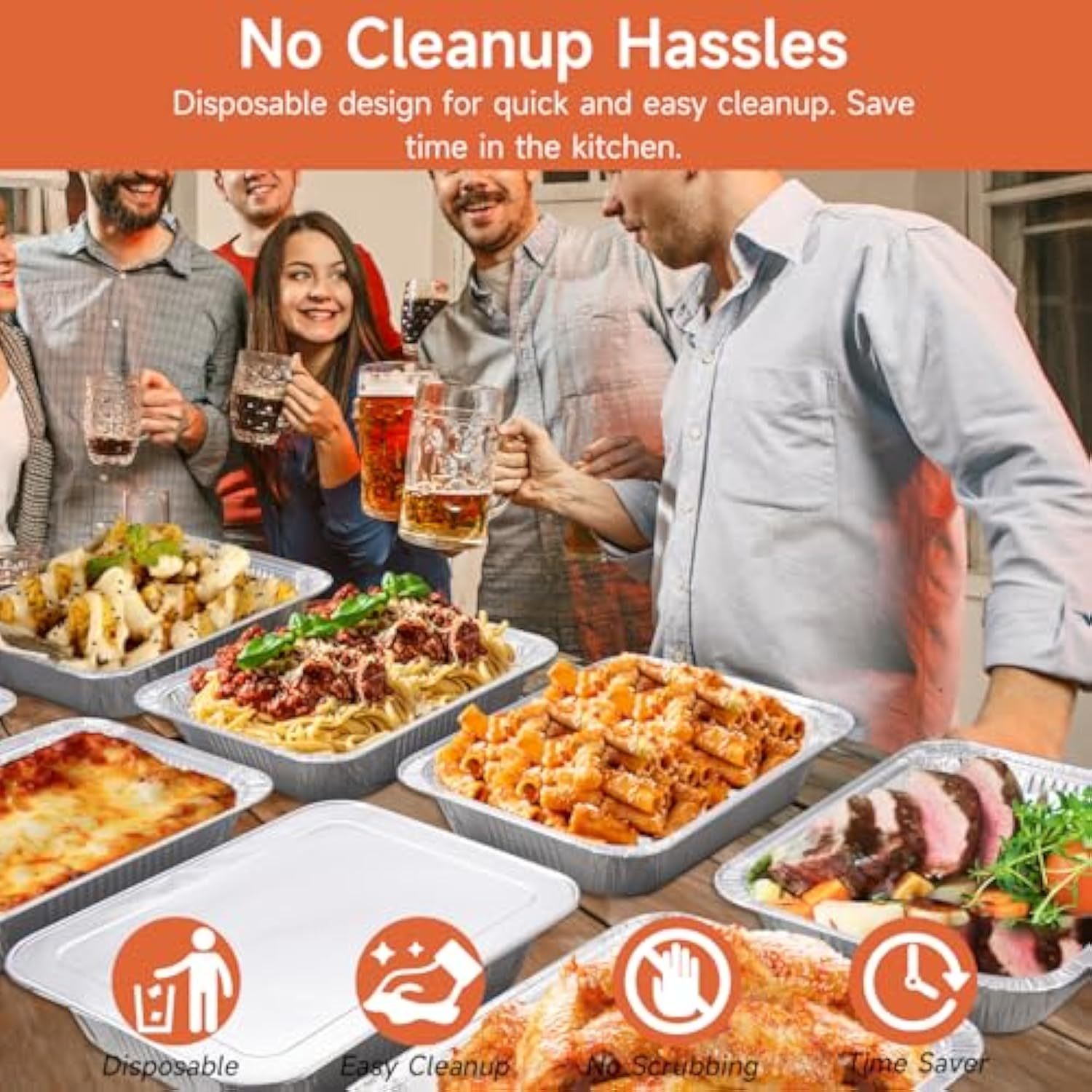 Half Size Aluminum Pans 9x13-30 Pack Aluminum Foil Pans, Heavy Duty Disposable Pans for Cooking, Storing, Prepping, and Freezing Food