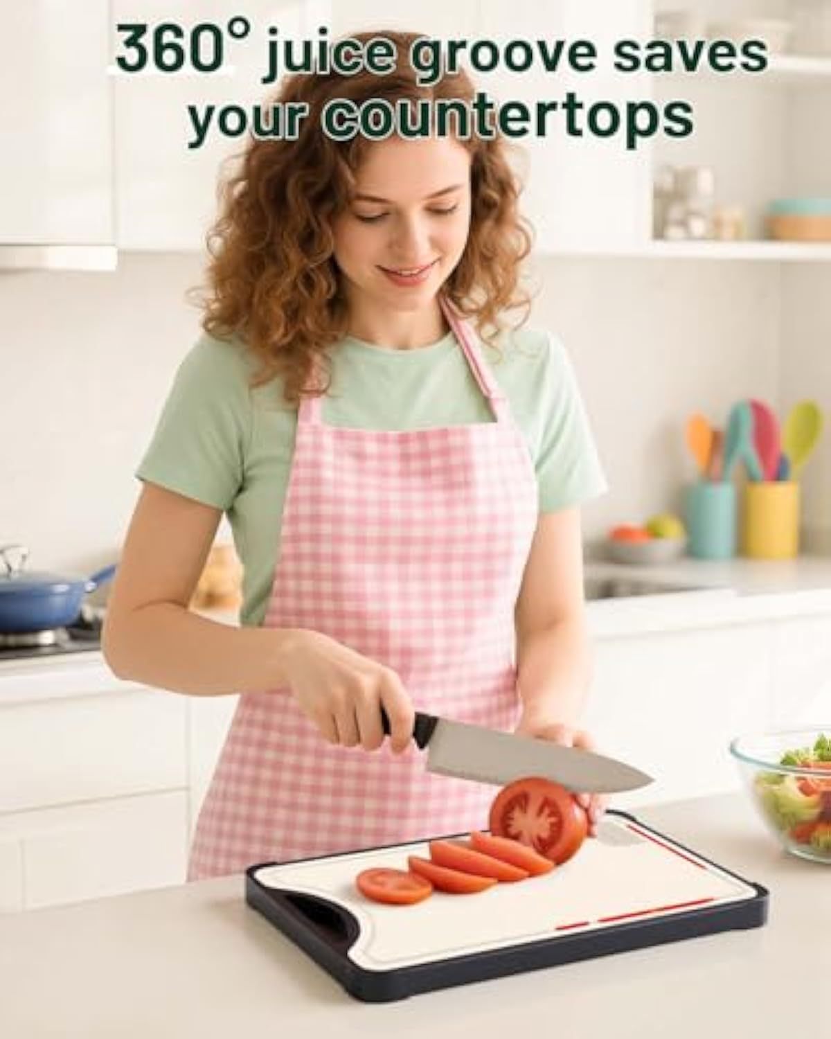 Titanium Cutting Board – 2-in-1 Double Sided Chopping Boards for Kitchen, SGS Food-Grade Certified, Pure Titanium & Wheat Straw PP, Dishwasher Safe, Ideal for Meat, Vegetables & Family Cooking (16×11)