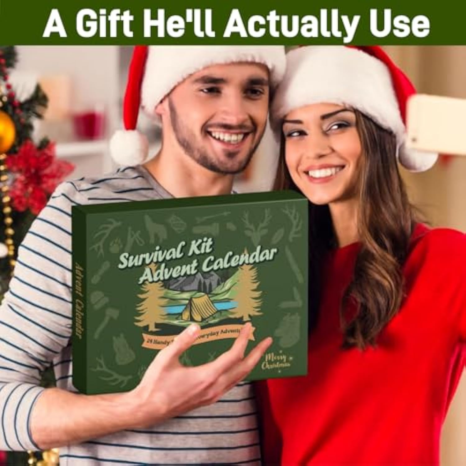 Survival Kit Advent Calendar for Men 2025, 24-Day Christmas Countdown with Outdoor Tools, for Men