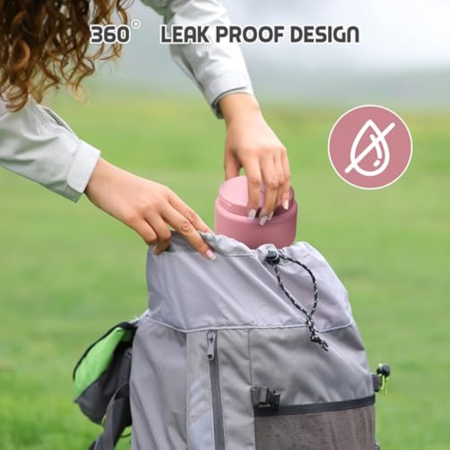 13.5oz Soup Thermo for Hot Food Kids with Buckle Lid Insulated Vacuum Food Jar Wide Mouth Leakproof Stainless Steel Lunch Container- Pink