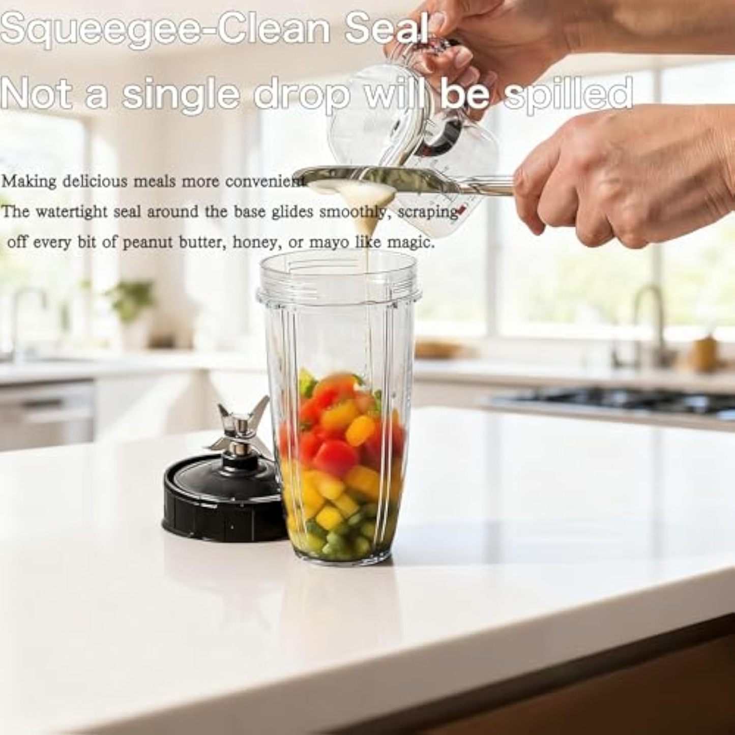 4-in-1 Measuring Cup with Adjustable Base, Adjustable Measuring Cup, Cup with 1/4 1/3 1/2 1 Measurements for Cooking and Baking & Ingredients (1PC)