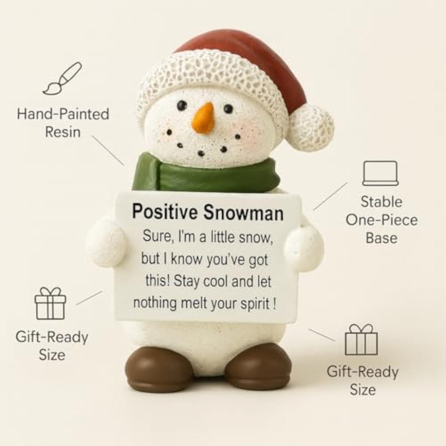 iStatue Positive Crow Resin Figurine – 4 Inch Halloween Indoor Decoration, Cute Motivational Quote Sign, Blackbird Fall Tabletop Decor for Office, Home, or Gifting (Black Crow)