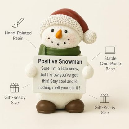 iStatue Positive Crow Resin Figurine – 4 Inch Halloween Indoor Decoration, Cute Motivational Quote Sign, Blackbird Fall Tabletop Decor for Office, Home, or Gifting (Black Crow)