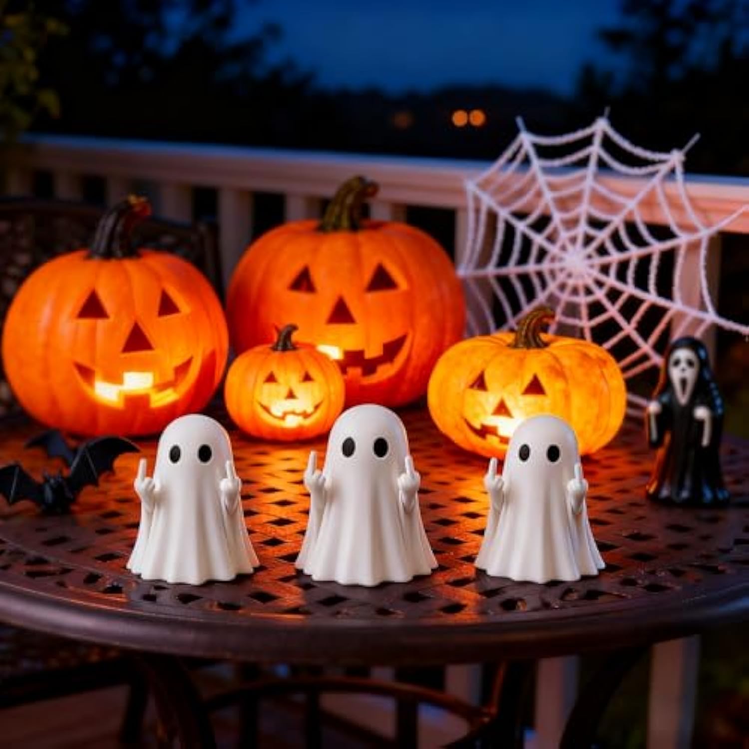 Halloween Ghost Figurine, Halloween Decor Indoor, Ghost Decor - Cute and Spooky Ghost Ornament for Mantel, Shelf, Windowsill, Entryway & Table to Create Perfect Atmosphere