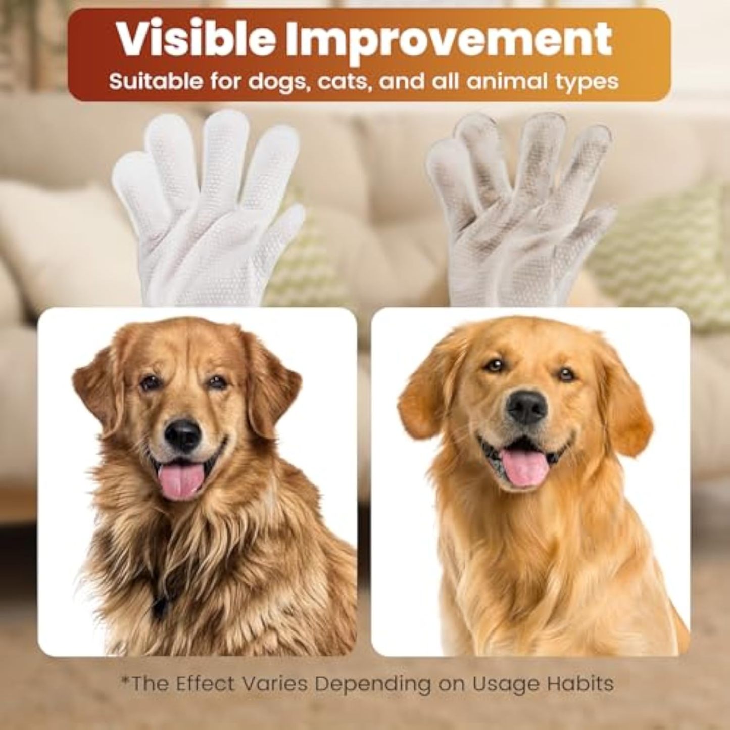 Hypoallergenic Pet Cleaning Glove Wipes (Unscented)