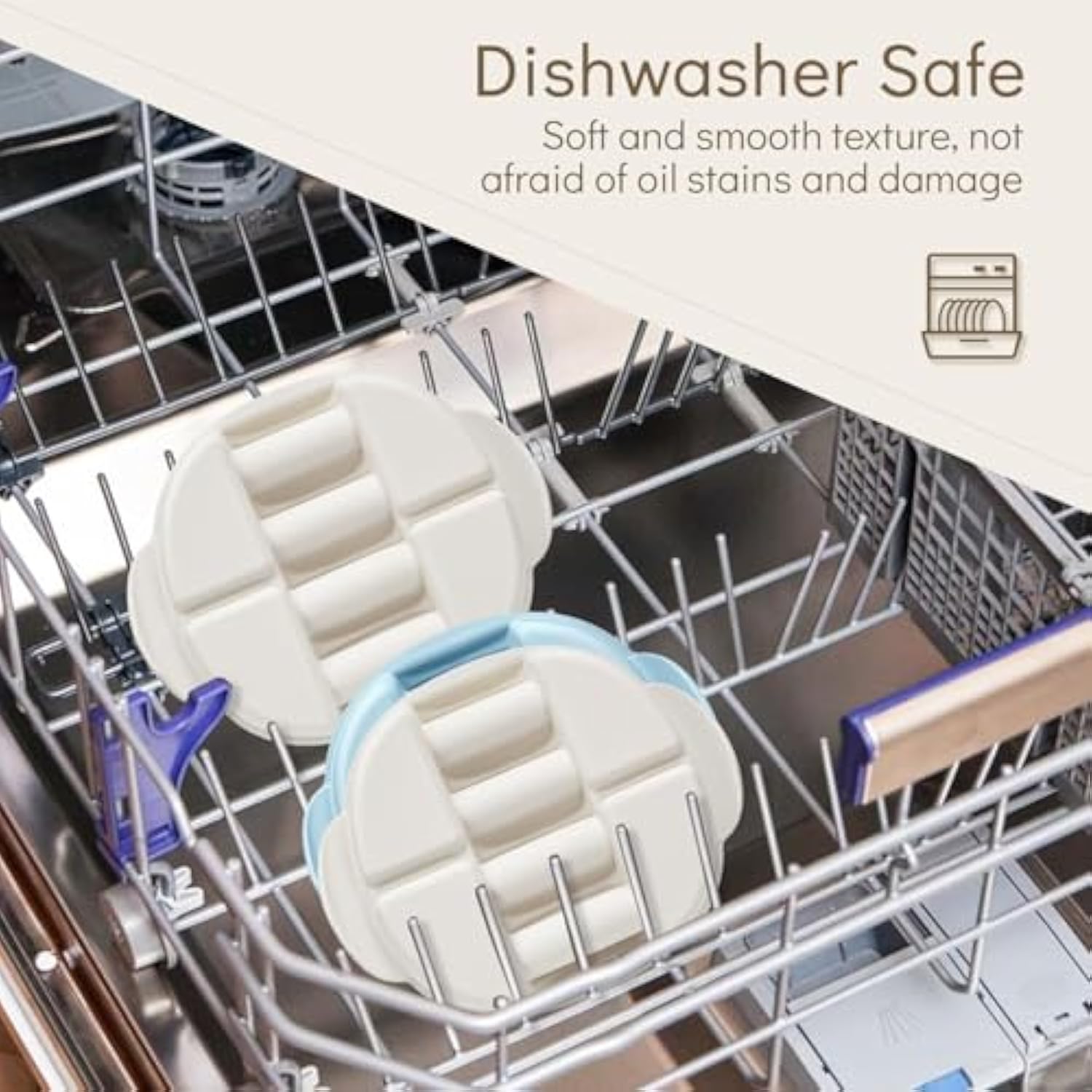 2 Pack Silicone Taco Plates-9.8" Reusable Taco Holder with Dividers，Taco Rack Holders Stand for Hard & Soft with Handle,Taco Party Serving Tray Plates, Dishwasher & Microwave Safe