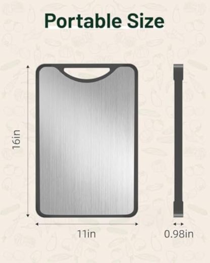 Titanium Cutting Board – 2-in-1 Double Sided Chopping Boards for Kitchen, SGS Food-Grade Certified, Pure Titanium & Wheat Straw PP, Dishwasher Safe, Ideal for Meat, Vegetables & Family Cooking (16×11)