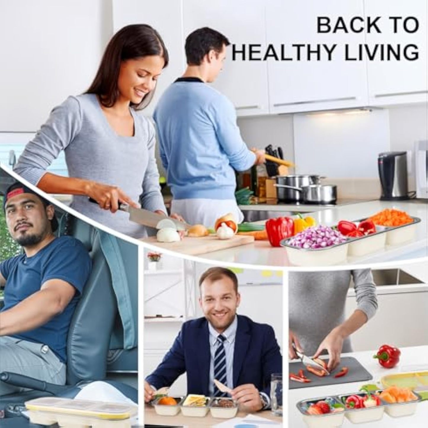 Stainless Steel Snack Container with Lids, Snackle Box Container for Adults, Reusable Metal Bento Box, Leek Proof 3 Compartment Divided Food Storage Containers for Diet Control, Picnic, Work, Travel