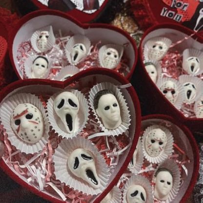 Halloween Silicone Molds for Chocolate,6 Cavities Halloween Large Scary Movie Characters Heads Chocolate Molds, Funny Horror 3D Halloween Chocolate Candy Molds for Soap Pudding Jelly Making