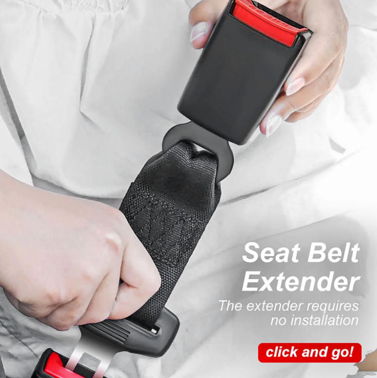 2 Pack 10.2-inch Seat Belt Extender for Cars Universal Seat Belt Car Buckle Extension Buckle Up (7/8" Tongue Width)