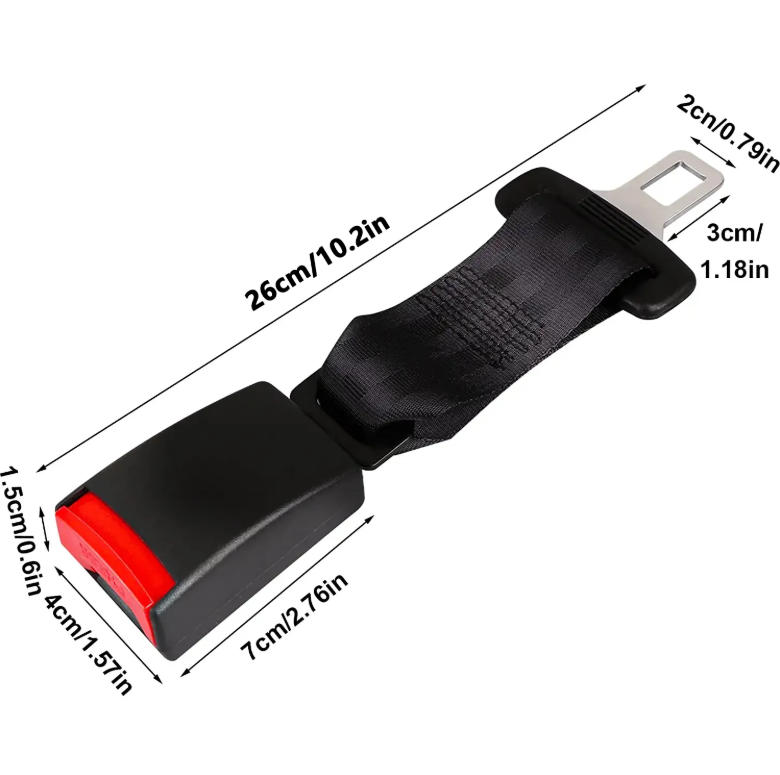 2 Pack 10.2-inch Seat Belt Extender for Cars Universal Seat Belt Car Buckle Extension Buckle Up (7/8" Tongue Width)