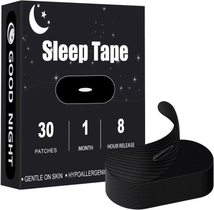 (30 Pack) Mouth Tape for Sleeping- Pain Free Removal, Hypoallergenic, Latex Free & Gentle On Skin - Latex Free Bowling Finger Protection Tape