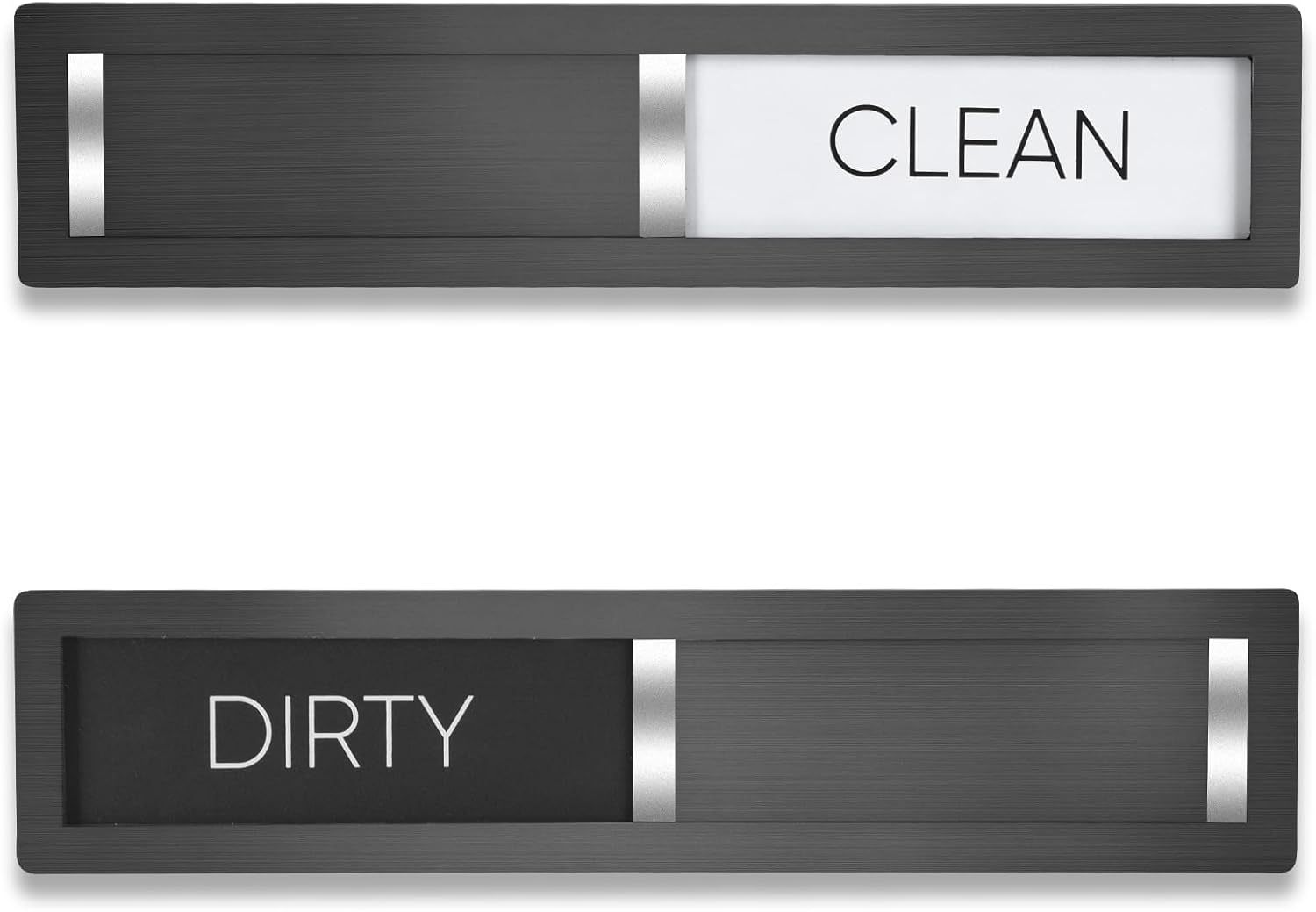 Dishwasher Magnet Clean Dirty Sign, HYF DESIGN Grade 304 Stainless Steel, Non-Scratch/Easy to Read & Slide/Strong Clean Dirty Magnet for Dishwasher, Extra Adhesive Tapes Included