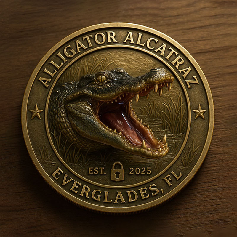 Alligator Alcatraz Humor Collectible Coin