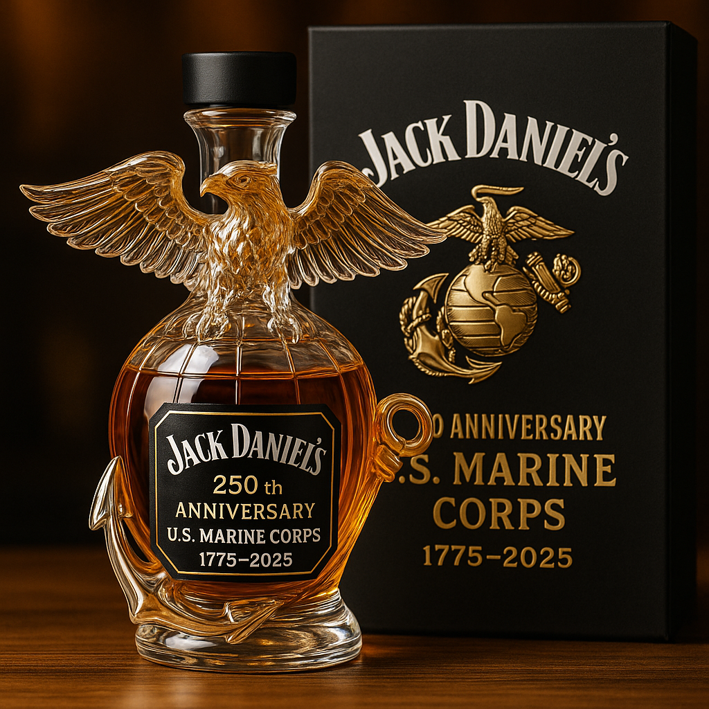 U.S. Marine Corps 250th Anniversary Commemorative Whiskey Bottle