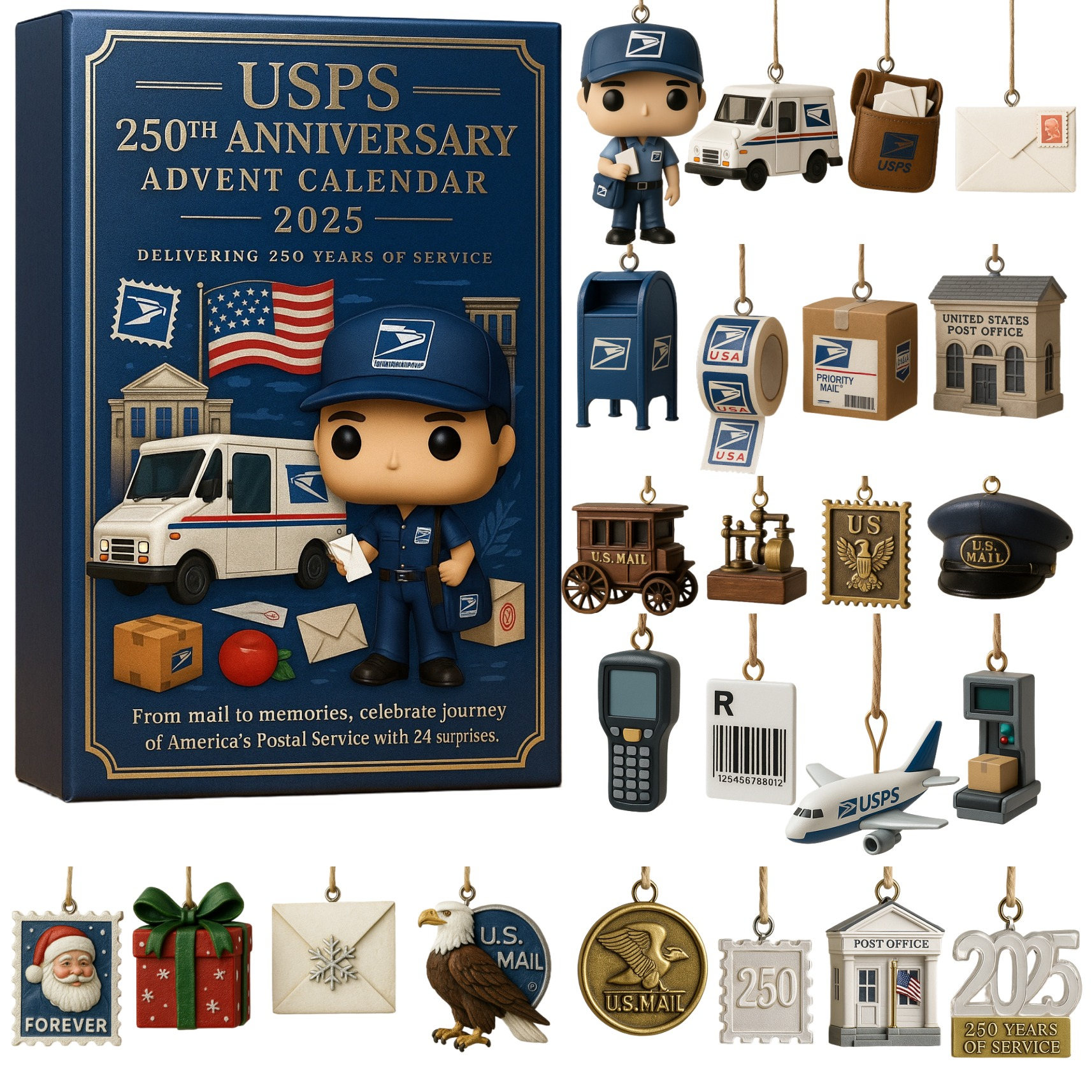 50% OFF SALE-USPS 250th Anniversary 2025 Advent Calendar
