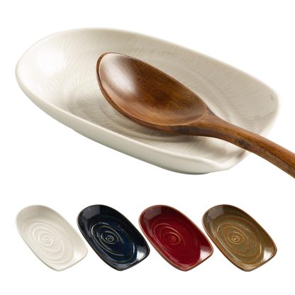 Ceremic Spoon Rest for Stove Top, Spoon Holder for Kitchen Counter, Coffee Spoon Rest, Cooking Utensil Rest for Ladles, Kitchen Decor, Housewarming Gifts, 1 pack (white)