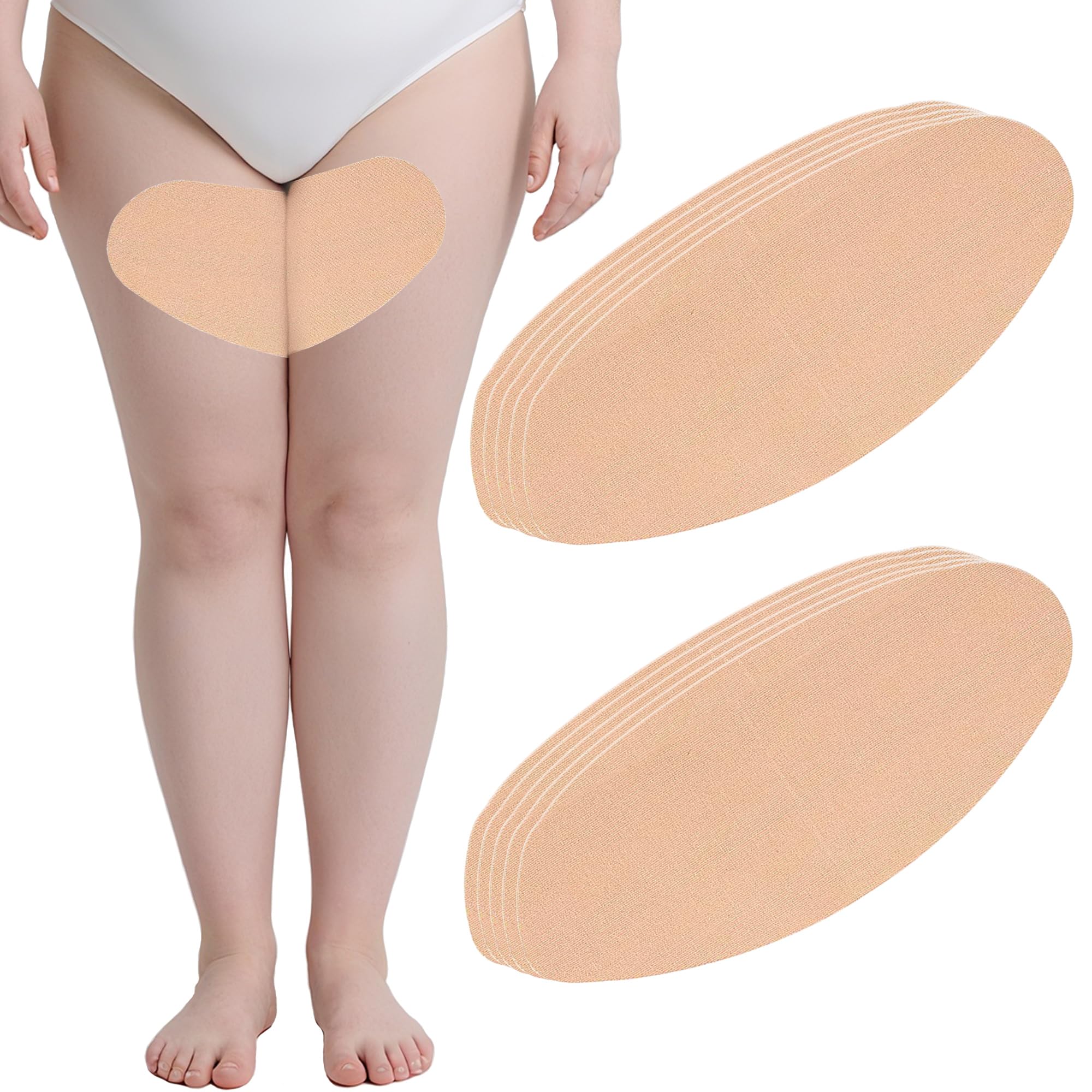 Inner Thigh Anti Chafing Patches 10 Pcs Thigh Friction Tapes Chafing Prevention Rub Pads Women Girls - Light Skin Tone
