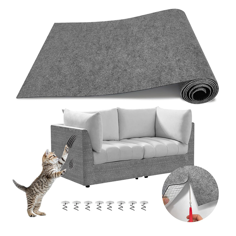 Cat Scratching Carpet Mat, Self-Adhesive Trimmable Cat Climbing Post Covered Pad Replacement for DIY Cat Tree Shelf Steps Couch Corner Wall Cat Scratcher Furniture Protector