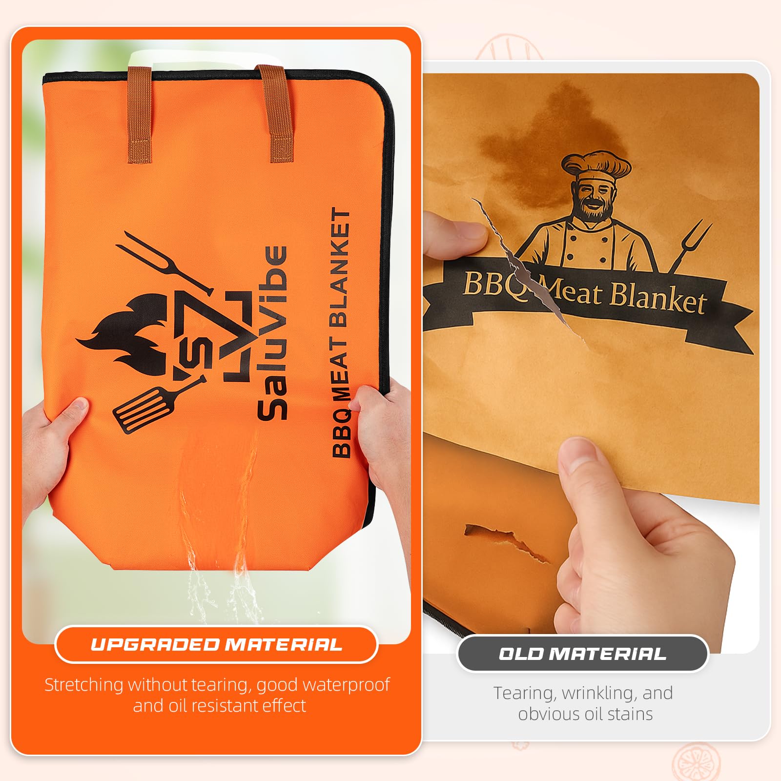 BBQ Meat Resting Blanket – Smoker Insulated Brisket Bag for Turkey, Pork Shoulder & Beef, Made of Washable Oxford Cloth – Gifts for Men, Dad, BBQ Lovers, Christmas Gifts&Stocking Stuffers(21in Orange)