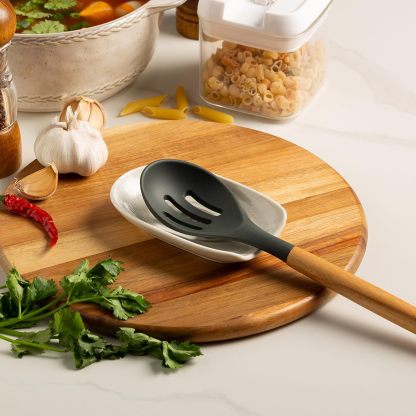 Ceremic Spoon Rest for Stove Top, Spoon Holder for Kitchen Counter, Coffee Spoon Rest, Cooking Utensil Rest for Ladles, Kitchen Decor, Housewarming Gifts, 1 pack (white)