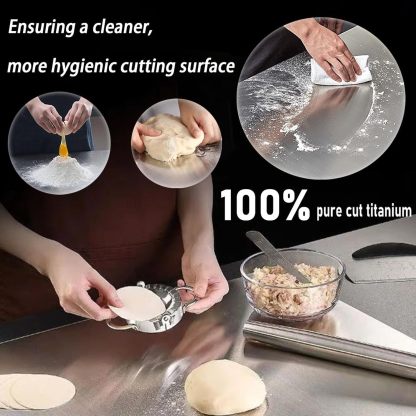 100% Pure Titanium Cutting Board Set of 3, Double-Sided Pure Cut Titanium Cutting Boards for Kitchen Dishwasher Safe, Camping Charcuterie Cutting Board Mat for Fruit, Meat & Outdoor BBQ Party (S+M+L)