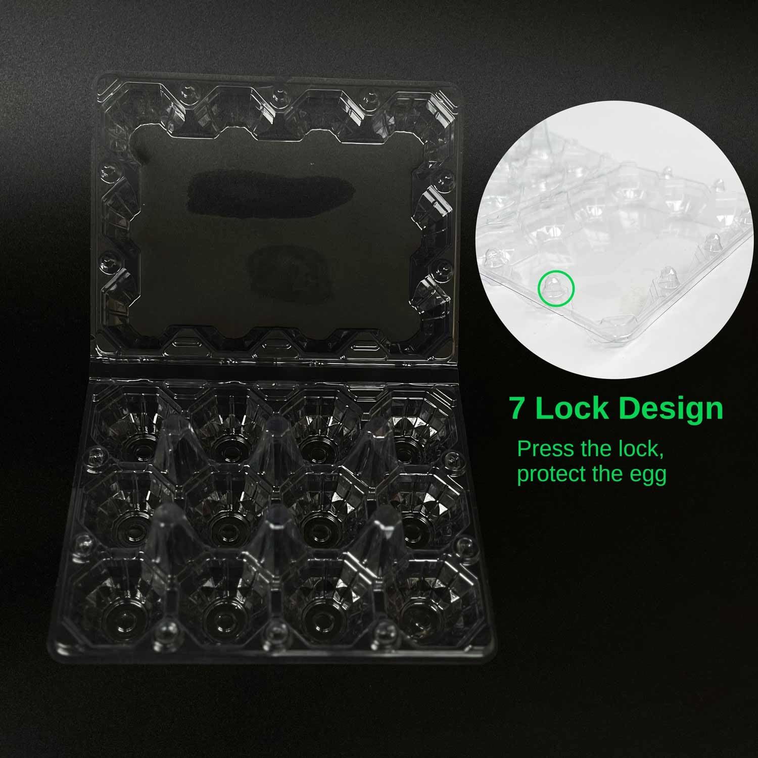 50-Pack of 12-Count Plastic Egg Cartons – Bulk Clear Reusable Egg Containers Holds Chicken Eggs | Egg Cartons Cheap Bulk, Eggs 12 Count,Suitable for farms, markets and families.