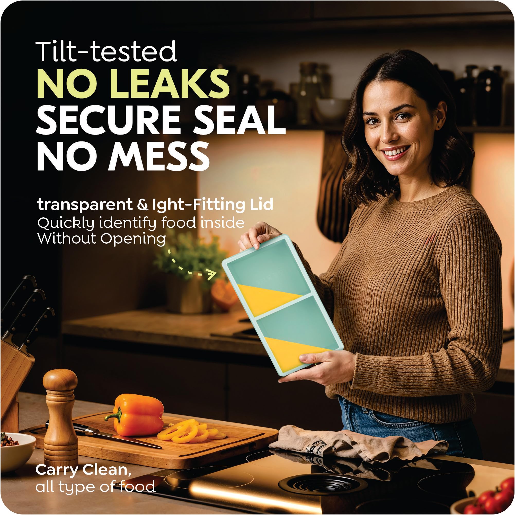 2 cup Silicone Freezer Trays with Lids, Silicone Soup Freezer Molds, Easily prepare portioned meals, Great for storing soups, lasagna, leftovers, sauces and other dishes, Dishwasher, Oven Safe