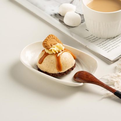 Ceremic Spoon Rest for Stove Top, Spoon Holder for Kitchen Counter, Coffee Spoon Rest, Cooking Utensil Rest for Ladles, Kitchen Decor, Housewarming Gifts, 1 pack (white)