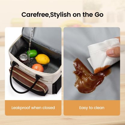 Insulated Lunch Bag Women,Wide Opening Adult Lunch Box Women,Large Leakproof Cooler Bag for Work Picnic Beach Family College,Lunch Teacher Tote Bag with Adjustable Shoulder Strap Cup Holder